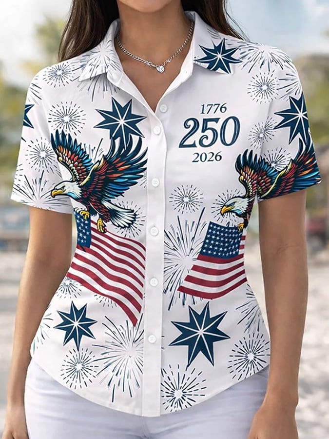 Women's Retro 250th Anniversary Print Top