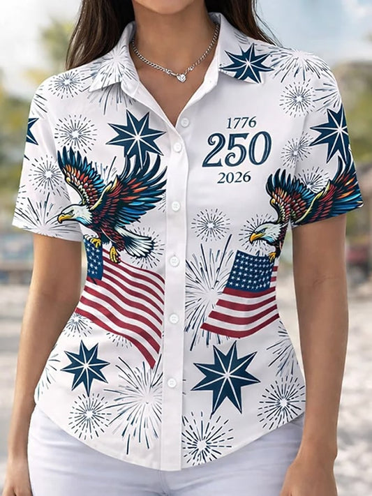 Women's Retro 250th Anniversary Print Top