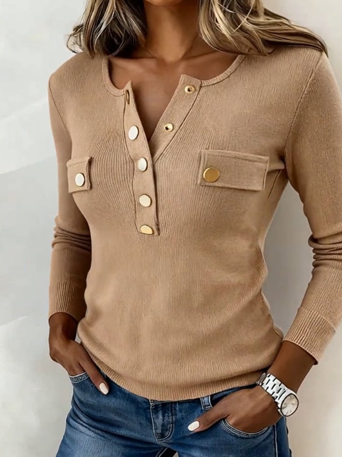 Women'S Casual Solid Color Top