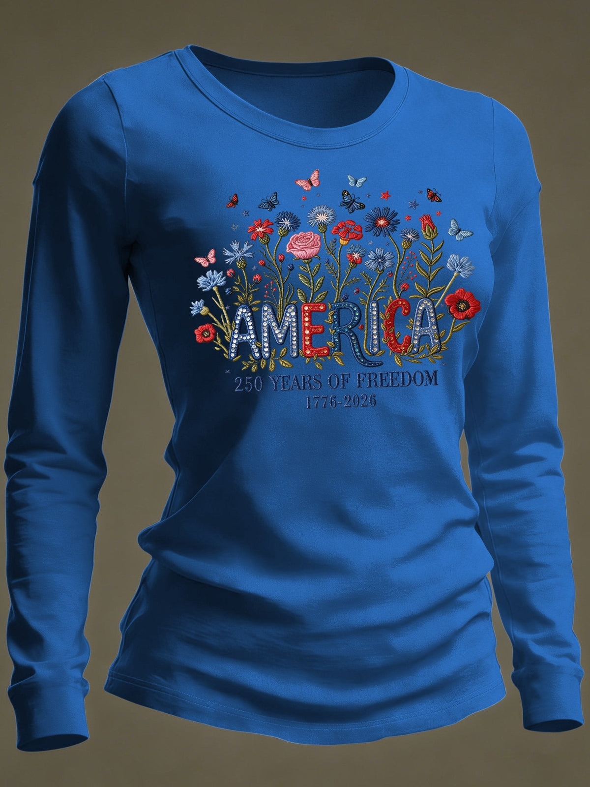 Women's Casual American 250 Commemorative Long-Sleeve T-Shirt
