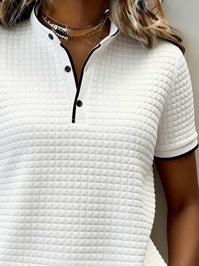 Women'S Casual Color-Block Patchwork Top