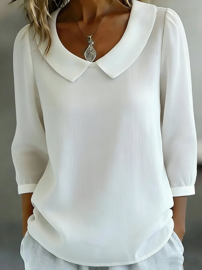 Women's Retro Solid Color Casual Shirt
