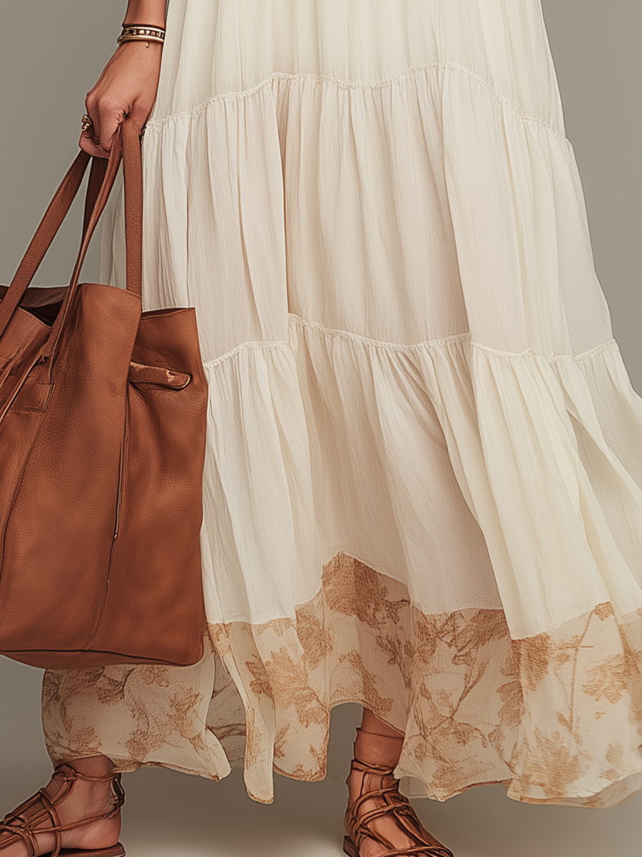 Elegant Tiered Halter Maxi Dress