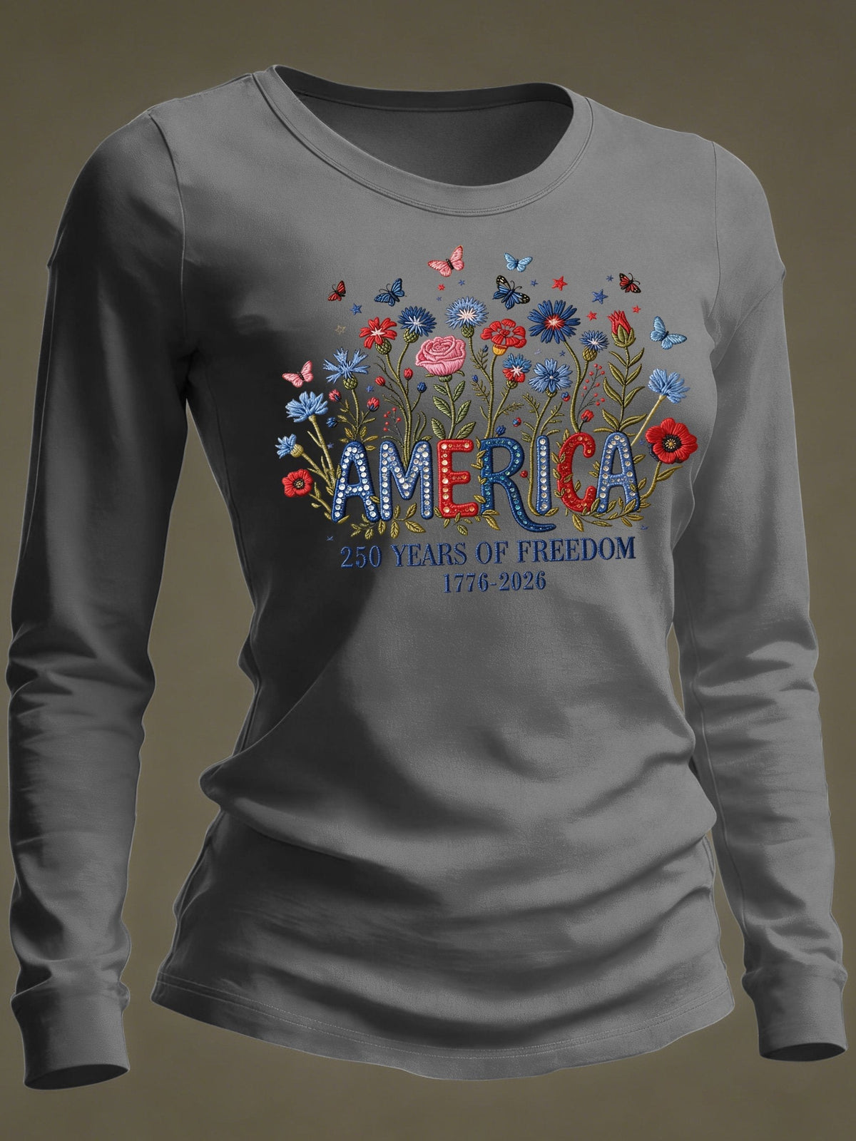 Women's Casual American 250 Commemorative Long-Sleeve T-Shirt