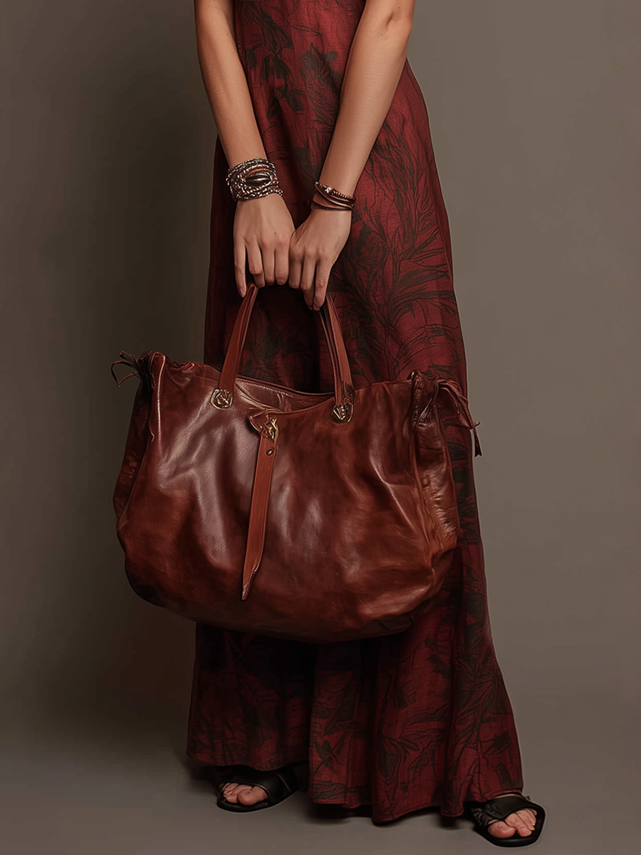 Mysterious Burgundy Botanical-Print Halter Maxi Dress