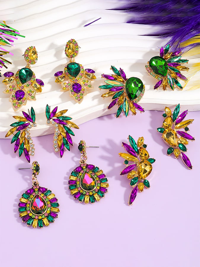 Carnival Geometric Flower Trendy Temperament Light Luxury Versatile Fashionable Earrings