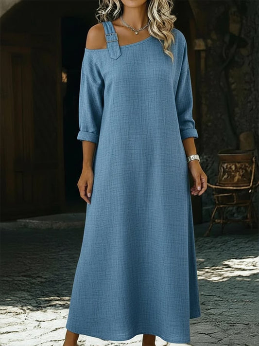 Women'S Casual Off-The-Shoulder Loose-Fitting Dress