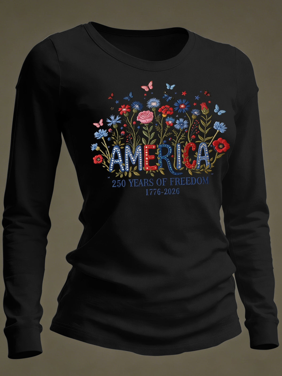 Women's Casual American 250 Commemorative Long-Sleeve T-Shirt