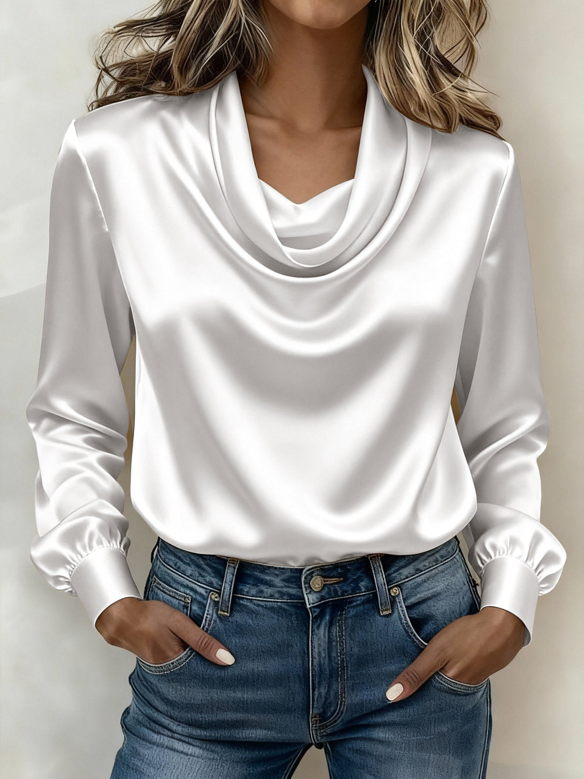 Women's Casual Solid Color V-Neck Shirt