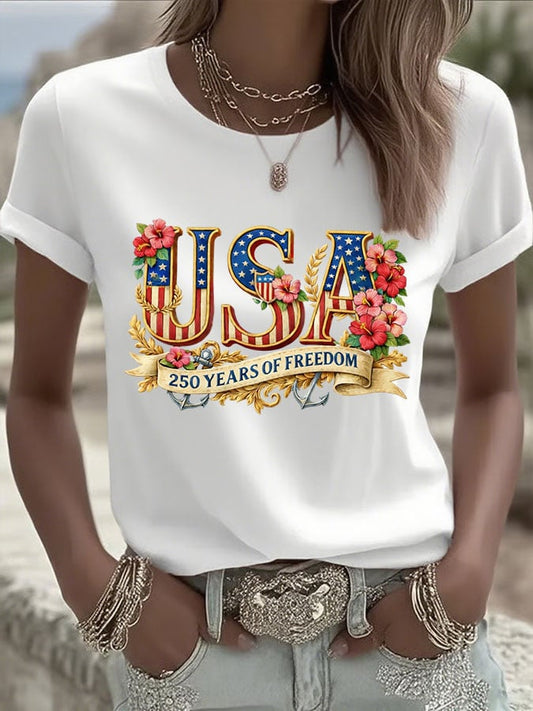 Women's Anniversary Printed Crew Neck T-Shirt