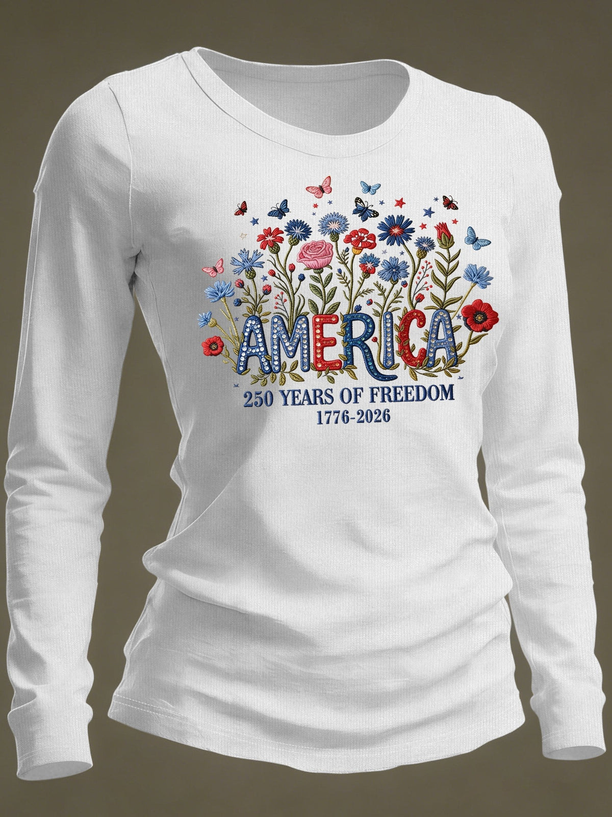 Women's Casual American 250 Commemorative Long-Sleeve T-Shirt