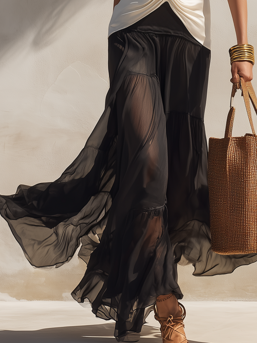 Sensual Contrast Fluid Maxi Set