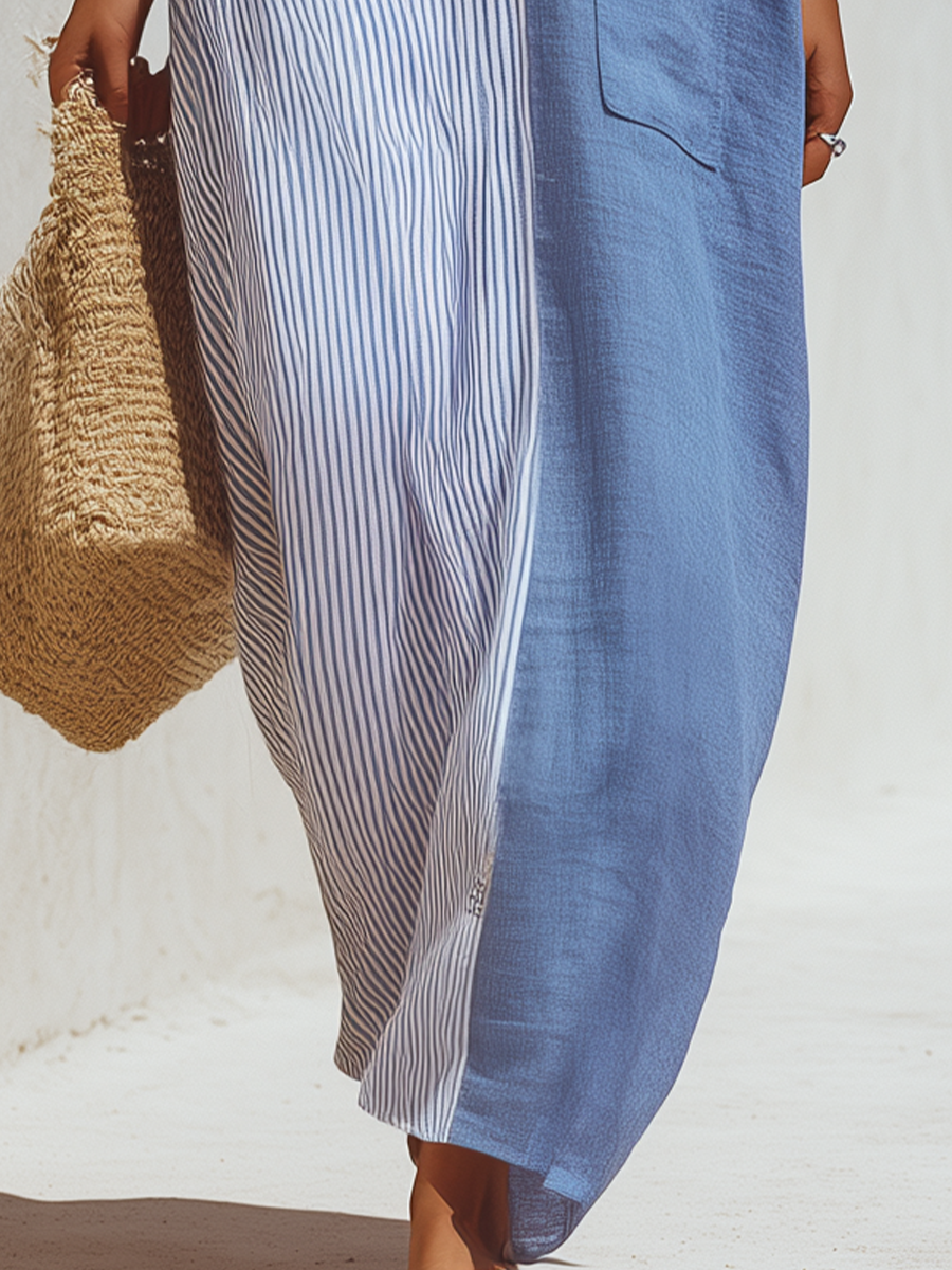 Relaxed Two-Tone Maxi Dress
