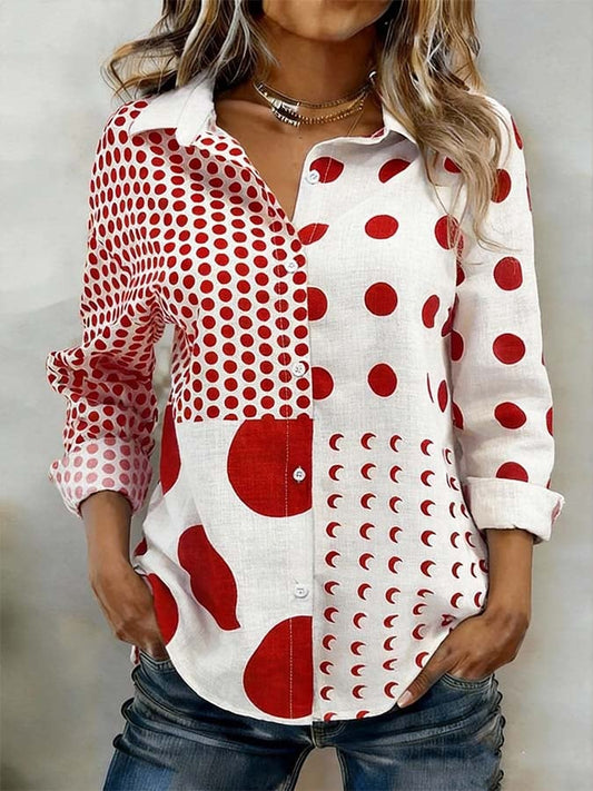 Women'S Casual Lapel Printed Shirt