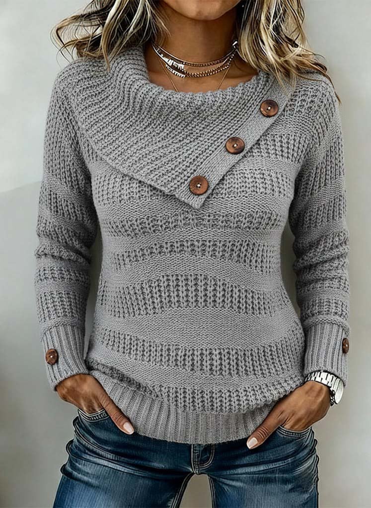 Women's Casual Loose Wide Lapel Pullover Sweater