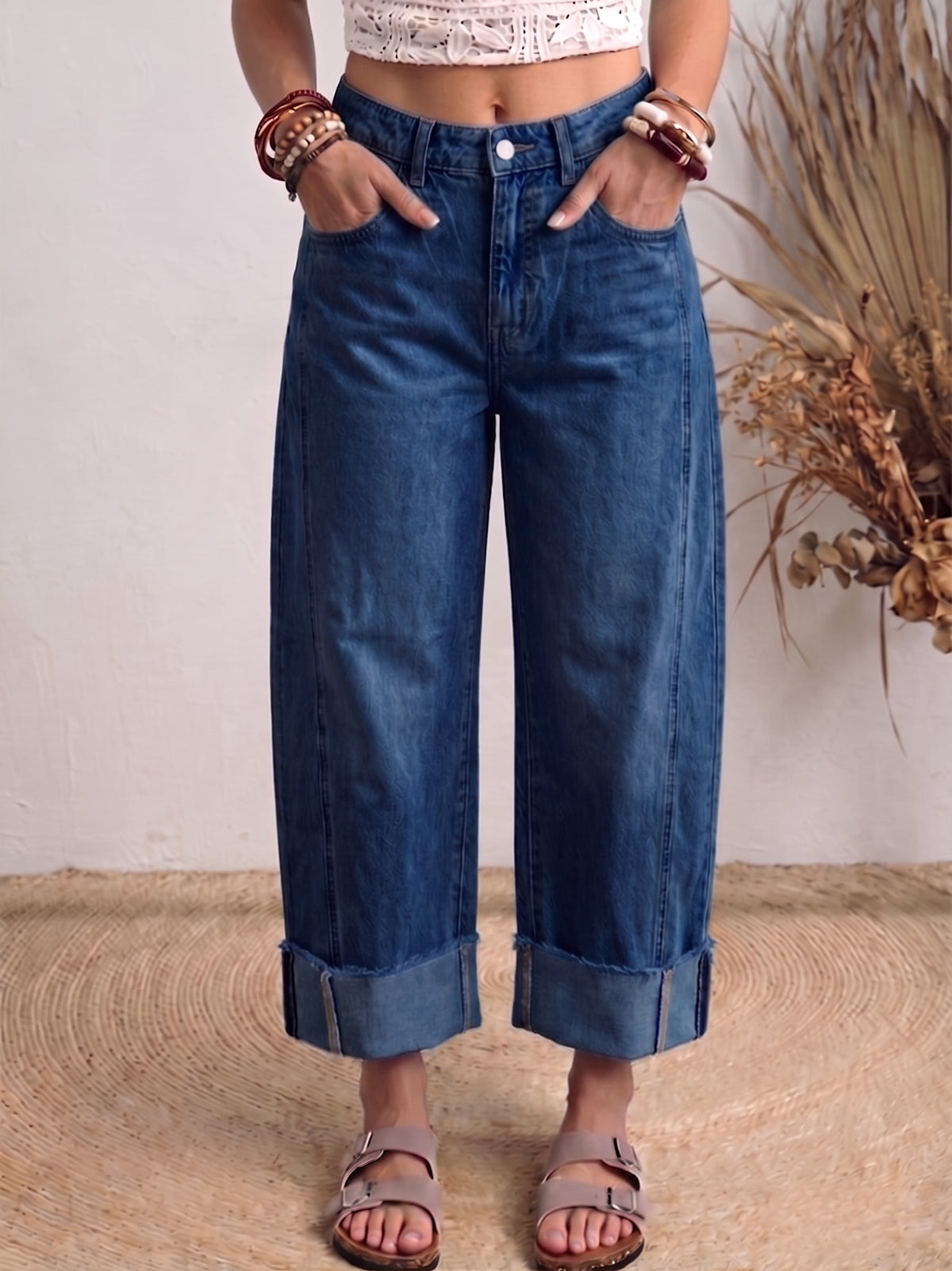 Women's Art Print Cotton Denim Jeans