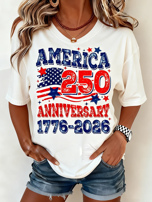 Women's America 250th Anniversary 1776-2026 V-Neck T-Shirt
