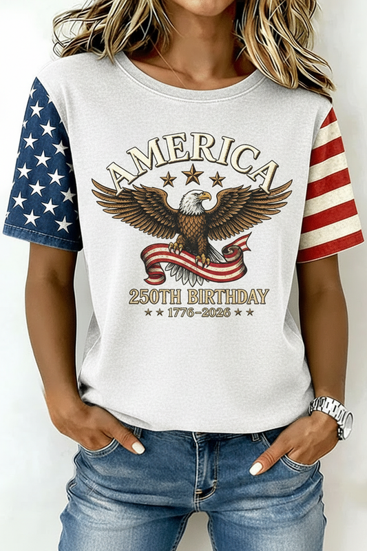 America 250th Birthday Eagle Short Sleeve T-Shirt