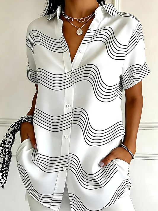 Stripes Women's Short Sleeve Shirts