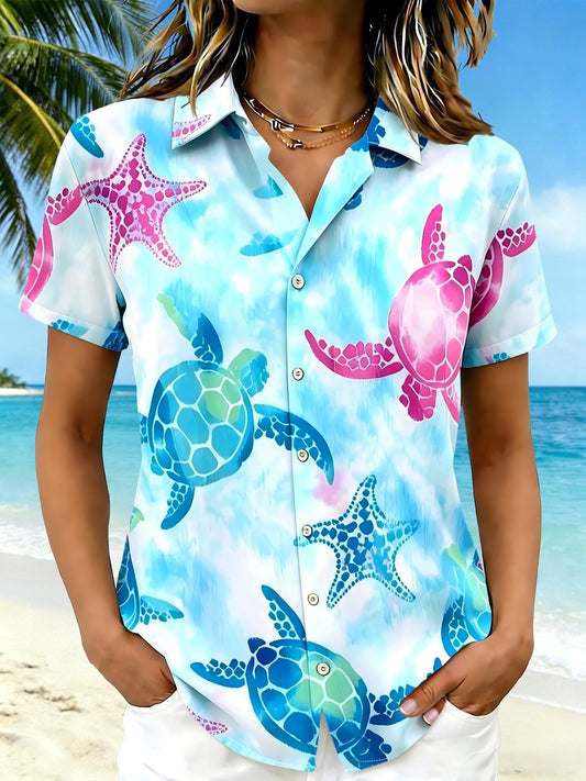 Hawaiian Sea Turtle Women's Short Sleeve Shirts